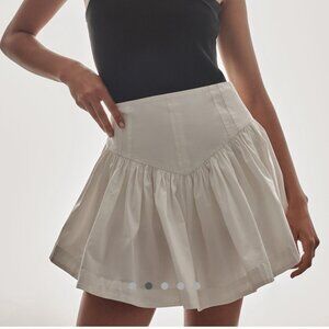 Anthropologie 2X Basque-Waist Pleated Flirty Mini Skirt Built-In Shorts